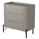 Ver imagem 5 de Mesa de Cabeceira Orgânica 3 Gavetas Pés Industrial Preto Bliss I03 Grigio - Lyam Decor