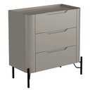 Ver imagem 1 de Mesa de Cabeceira Orgânica 3 Gavetas Pés Industrial Preto Bliss I03 Grigio - Lyam Decor