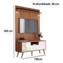 Ver imagem 5 de Rack com Painel Pés Palito Amadeirado para Tv de até 55 Polegadas River 1,36 Lukaliam:jequitiba Ripa