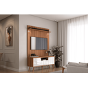 Ver imagem 2 de Rack com Painel Pés Palito Amadeirado para Tv de até 55 Polegadas River 1,36 Lukaliam:jequitiba Ripa