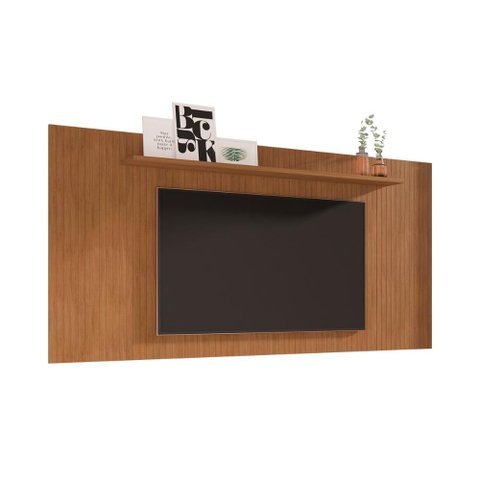 Painel Siena Baixo 225 Sala Tv até 70 Polegadas Frisado Cedro