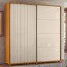 Guarda Roupa Casal Monet Ripado 2 Portas Deslizantes Cinamomo/off White - Madetec - 2