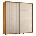 Ver imagem 1 de Guarda Roupa Casal Monet Ripado 2 Portas Deslizantes Cinamomo/off White - Madetec