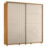Guarda Roupa Casal Monet Ripado 2 Portas Deslizantes Cinamomo/off White - Madetec - 1