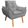 Kit 2 Poltrona Opala para Sala e Quarto Suede Cinza - 5