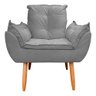 Kit 2 Poltrona Opala para Sala e Quarto Suede Cinza - 6