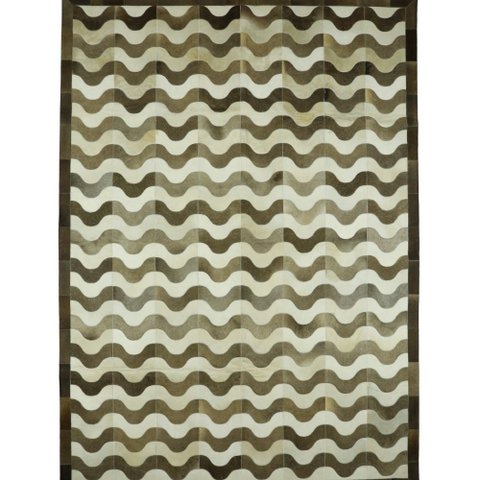 Tapete de Couro Legítimo Geométrico - 2.10x2.95 - Tons de Champagne - 250724161820