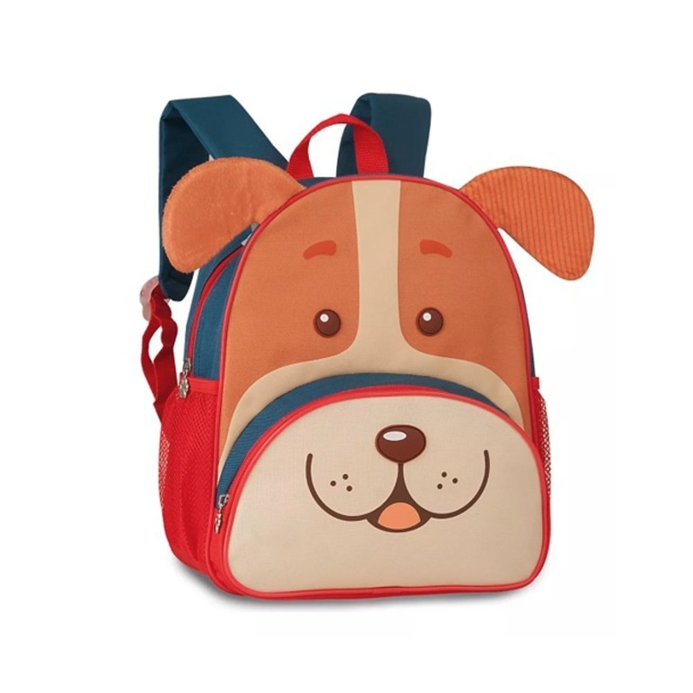 Mochila Infantil Escolar com Alças - Cachorro Vermelho