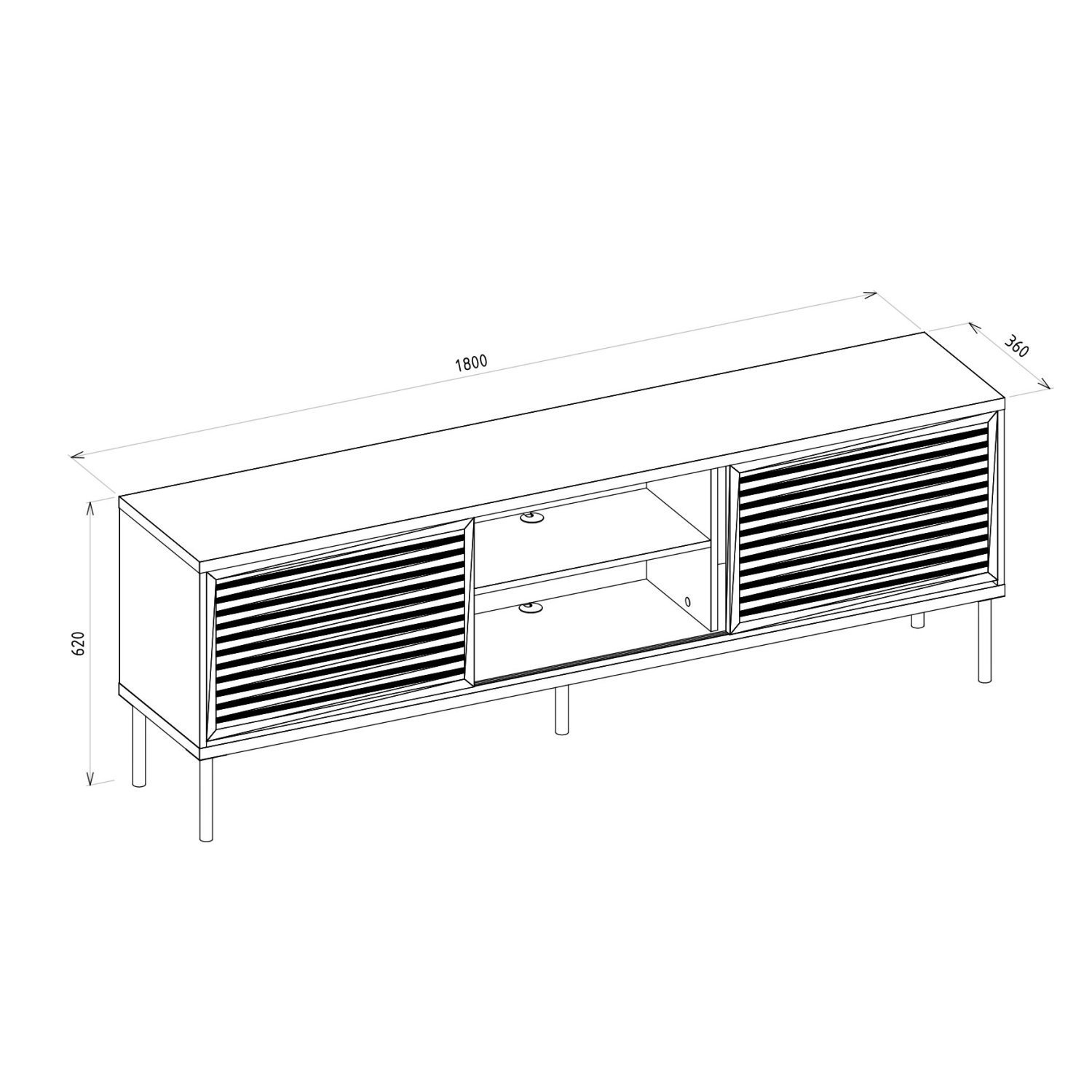 Rack para TV até 72 Polegadas Industrial 180cm em BP Porta Pier Multiverso CabeCasa MadeiraMadeira - 4