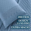 Ver imagem 3 de Cobri Leito de Luxo Super King London 200 Fios Bordado Inglês Nobless:azul