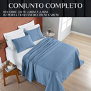 Ver imagem 6 de Cobri Leito de Luxo Super King London 200 Fios Bordado Inglês Nobless:azul