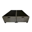 Ver imagem 2 de Cama Box Baú Casal Bipartido Suede Cinza Com Pistão A Gás