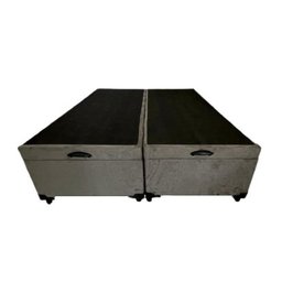 Cama Box Baú Casal Bipartido Suede Cinza Com Pistão A Gás - 2