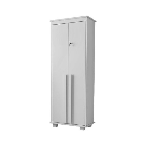 Armário Multiuso Auru 2 Portas 4 Prateleiras 75cm Branco RV Móveis