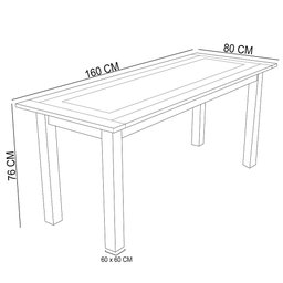 Mesa De Jantar Com Cerâmica Rústica 02 Bancos De Madeira Maciça Pinus 160cm W02 Imbuia - Lyam Decor  - 7