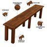 Mesa De Jantar Com Cerâmica Rústica 02 Bancos De Madeira Maciça Pinus 160cm W02 Imbuia - Lyam Decor  - 6