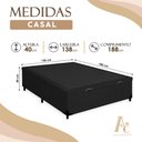 Ver imagem 3 de Base Box Baú Casal Suede Alali 138x188x40cm:Preto