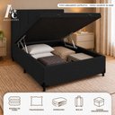 Ver imagem 6 de Base Box Baú Casal Suede Alali 138x188x40cm:Preto