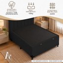 Ver imagem 5 de Base Box Baú Casal Suede Alali 138x188x40cm:Preto
