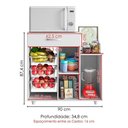 Ver imagem 3 de Balcao para Forno com Fruteira 2 Portas 90 Cm Branco Armoveis