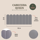 Ver imagem 2 de Cabeceira Queen Modulada Nuvem Cama Box Corino Cinza