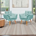 Ver imagem 1 de Kit 2 Poltronas Decorativa Confortável para Sala Quarto Recepção Escritório Manicure Alice Tecido Li