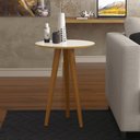 Ver imagem 2 de Mesa Lateral 4702 Pés Palito Sala Off White/freijo