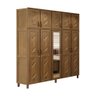 Guarda-roupa Grécia Casal Imbuia com Espelho 10 Portas 3 Gavetas e Maleiro Madeira Maciça de Pinus - - 1