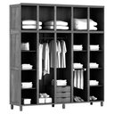 Ver imagem 2 de Guarda-roupa Grécia Casal Imbuia com Espelho 10 Portas 3 Gavetas e Maleiro Madeira Maciça de Pinus -