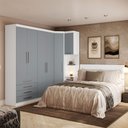 Ver imagem 1 de Quarto de Canto Casal com Guarda Roupas e Cabeceira Alpes Luciane Móveis