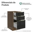 Ver imagem 3 de Balcão de Cozinha 40 cm 3 Gavetas (sem Tampo) Rustic/Preto Lux Madesa