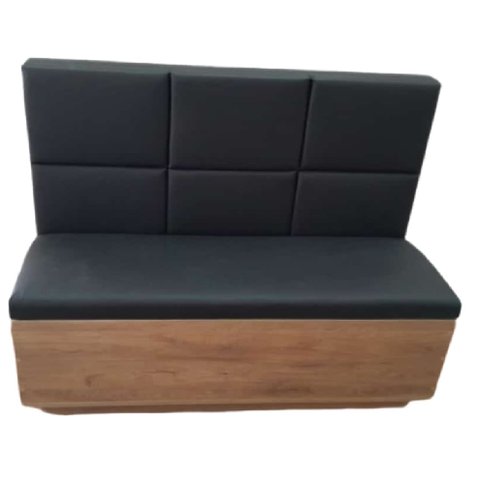 Sofá Canto Alemão Preto com Baú Reto 1.20m Base Mdf