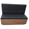 Sofá Canto Alemão Preto com Baú Reto 1.20m Base Mdf - 1