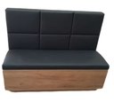 Ver imagem 1 de Sofá Canto Alemão Preto com Baú Reto 1.20m Base Mdf