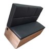 Sofá Canto Alemão Preto com Baú Reto 1.20m Base Mdf - 2
