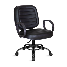 Cadeira Obeso Belluno Max 200 Kg Plus Size Giratória:preto - 1