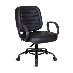 Cadeira Obeso Belluno Max 200 Kg Plus Size Giratória:preto