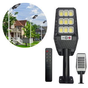 Luminária Led Cob Lâmpada Refletor Solar Externa 100W IP65 Para Poste Parede Fachada Com Sensor