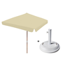Kit Ombrelone 2x2 Quadrado Com Abas + Base de Concreto - Creme - 1