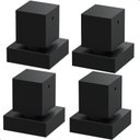 Ver imagem 1 de Kit 4 Acabamentos Registro Metal Preto Quadrado Padrão Deca