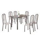 Ver imagem 2 de Conjunto Sala de Jantar com 6 Cadeiras Lívia Prata/Arabesco