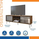 Ver imagem 7 de Rack para TV até 72 Polegadas Industrial 180cm em BP Porta Ripada Multiverso 
