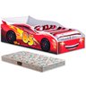 Cama Carro McQueen Vermelho com Colchão Infantil - 1