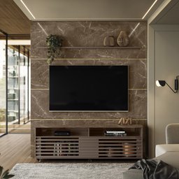 Composiçao Painel Rack Piso Teto TV 75 244x208cm 7171 Imperial Sepia MDT - 7 Composiçao Painel Rack Piso Teto TV 75 244x208cm 7171 Imperial Sepia MDT - 7