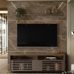 Composiçao Painel Rack Piso Teto TV 75 244x208cm 7171 Imperial Sepia MDT - 2 Composiçao Painel Rack Piso Teto TV 75 244x208cm 7171 Imperial Sepia MDT - 2