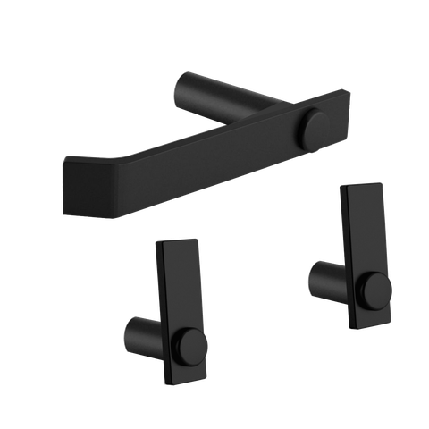 Kit Acessório de Banheiro Preto Fosco 3 Peças Grego Metal 2020pm