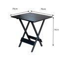 Ver imagem 3 de Kit 10 Conjuntos de Mesa Dobrável com 2 Cadeiras de Madeira 70x70 - Preto