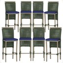 Ver imagem 1 de 8 Banqueta em Alumínio Roma Fendi Corda Náutica Tecido 10