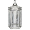 Ver imagem 1 de Potiche Decorativo de Vidro Transparente 23x10x10cm Tampa Enfeite Sala Mesa