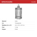 Ver imagem 4 de Potiche Decorativo de Vidro Transparente 23x10x10cm Tampa Enfeite Sala Mesa